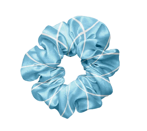Blue Skin Friendly Custom Large Scrunchies With Logo
